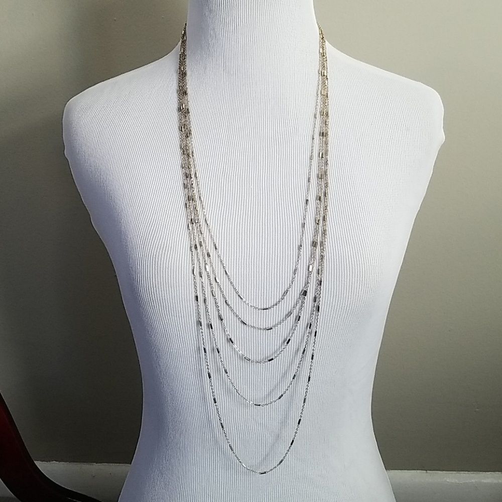 Loft Gold toned multistrand thin necklace